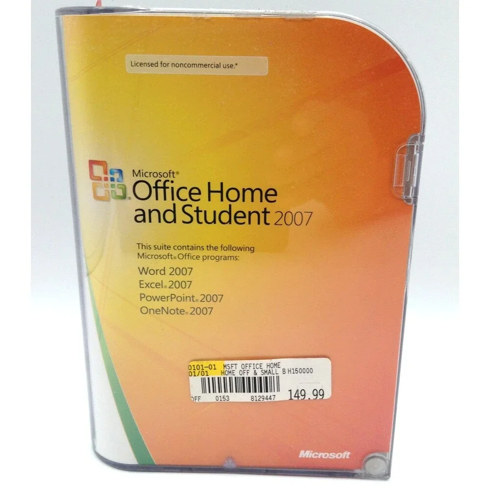 Microsoft MS Office Home and Student 2007 Word Excel PowerPoint OneNote Software
